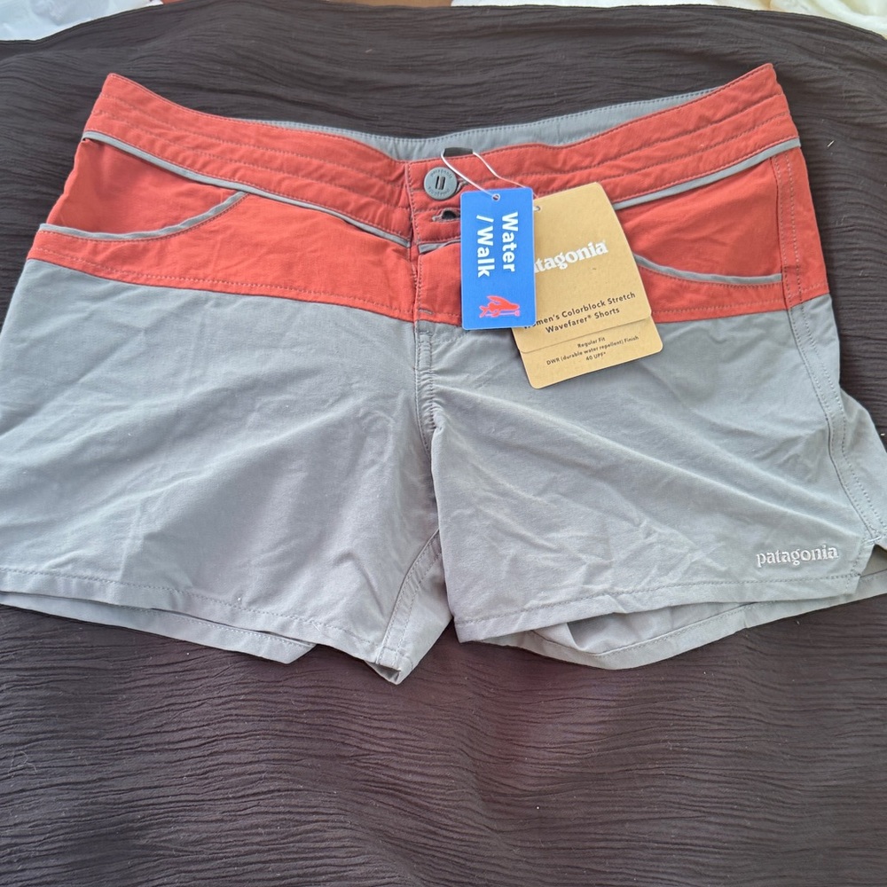 Patagonia Women's Athletic Shorts - Gray and Red